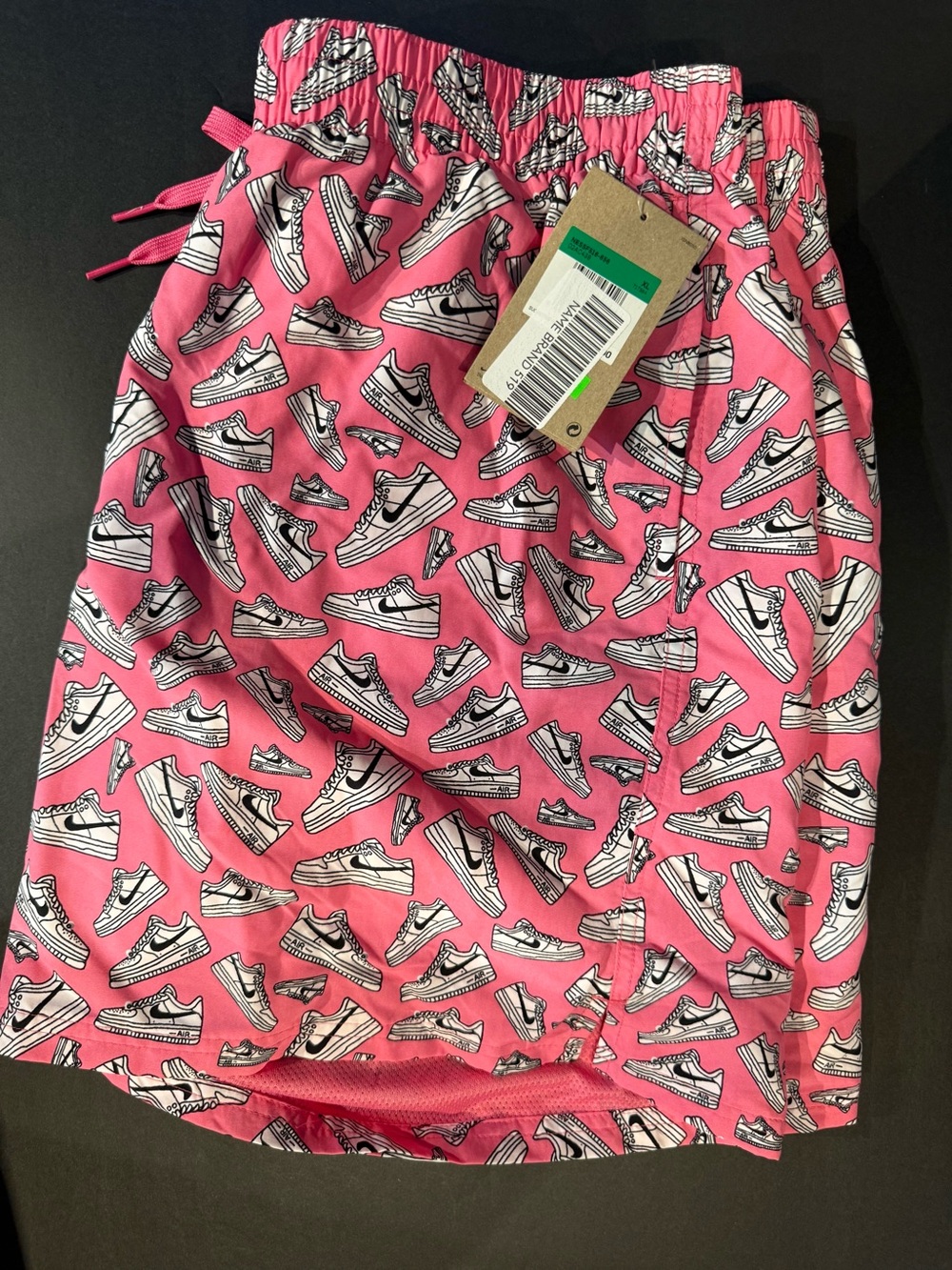 Men’s Pink Graphic Sneaker Swims, bathing suit size XL